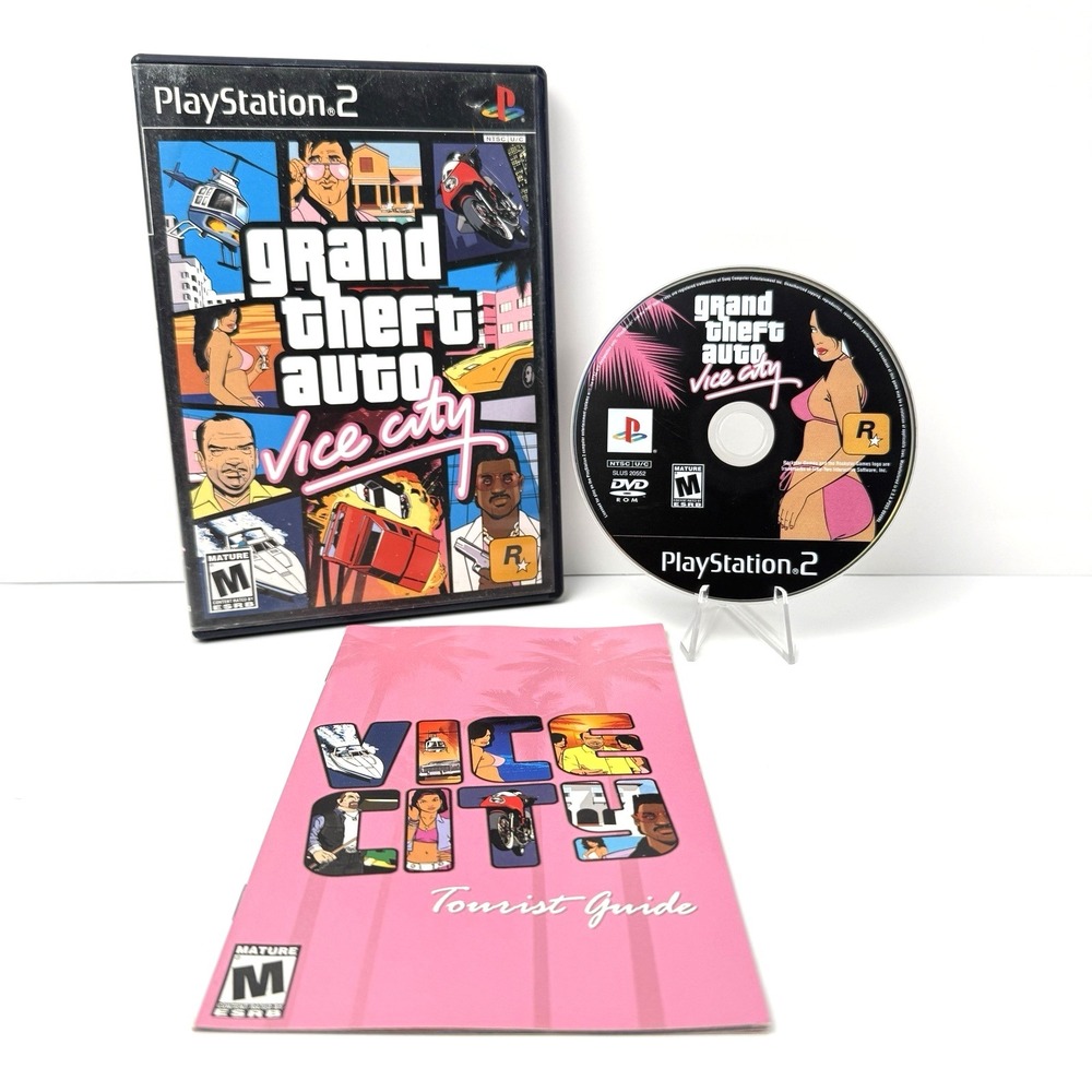 Grand Theft Auto: Vice City (Sony PlayStation 2, 2002) PS2 Black Label No Map